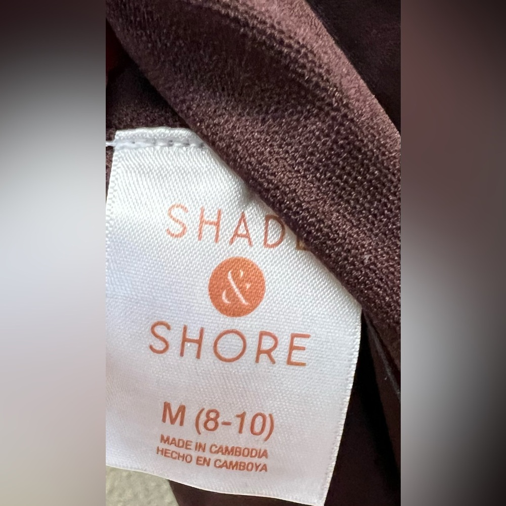 Shade & Shore - Med (8-10) New With Tags Swimsuit - Brown High Leg Cheeky - Picture 3 of 10
